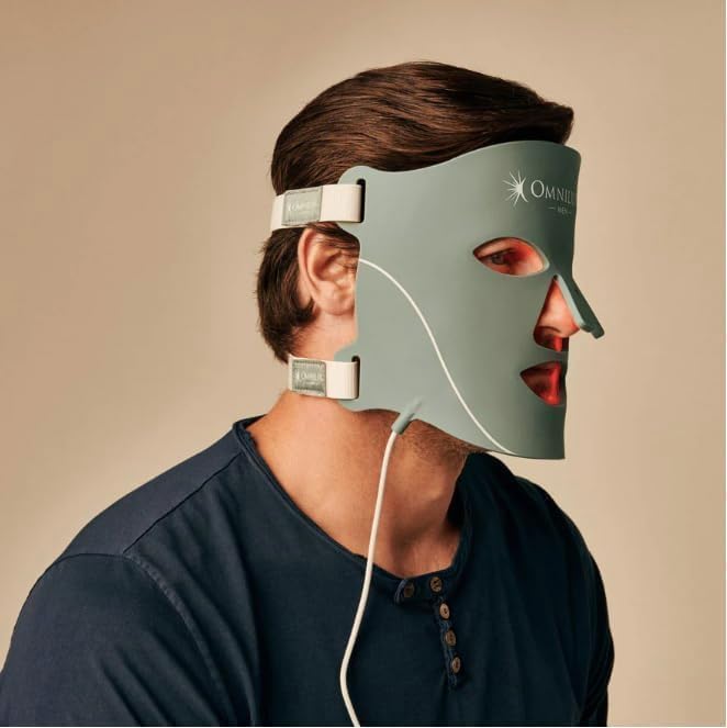 Omnilux FDA Approved Flexible LED Light Therapy Mask, Professional Clinical Level Treatment at Home (Men)