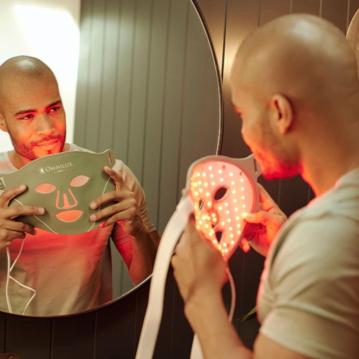 Omnilux FDA Approved Flexible LED Light Therapy Mask, Professional Clinical Level Treatment at Home (Men)