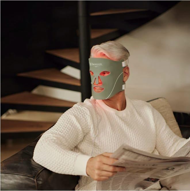 Omnilux FDA Approved Flexible LED Light Therapy Mask, Professional Clinical Level Treatment at Home (Men)